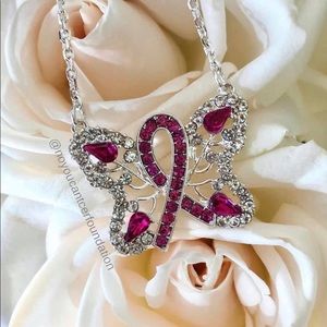Breast Cancer Butterfly Necklace